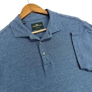 Rodd‎ & Gunn Sports Fit Blue Striped Polo Shirt Mens Size XL Cotton Golf